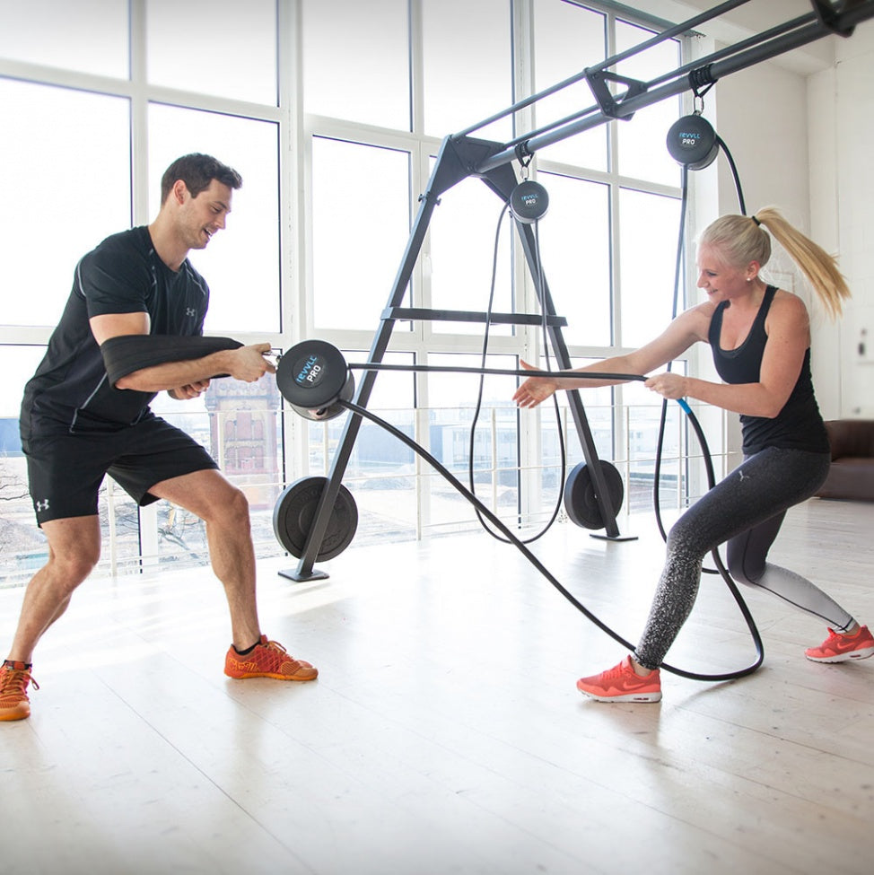 Push, pull, compete with a partner in the gym with the Revvll Pro.